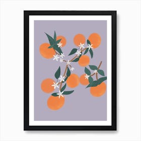 Oranges Purple Art Print