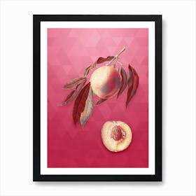 Vintage Peach Botanical in Gold on Viva Magenta n.0867 Art Print