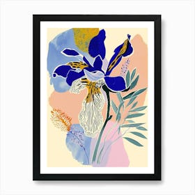 Colourful Flower Illustration Aconitum 2 Art Print