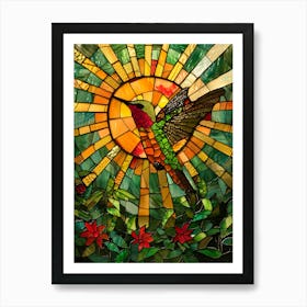 Hummingbird Stained Glass 4 Art Print