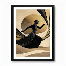 Woman In The Desert Art Print