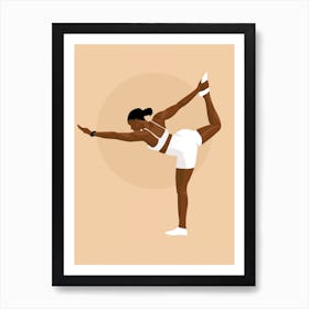 African Woman In Yoga Pose Art Print