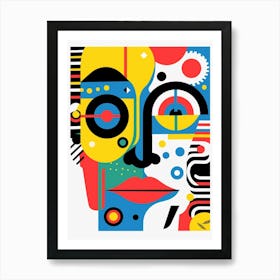 Pastel Geometric Abstract Face 3 Art Print