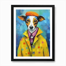 Stylishly Wagging; A Chic Dog Canvas Creation Art Print