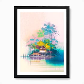 Maluku Indonesia Watercolour Pastel Tropical Destination Art Print