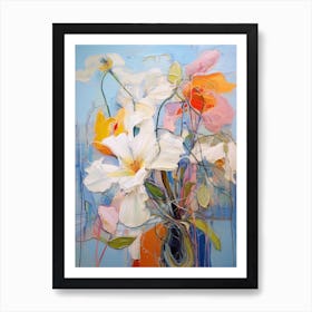 Abstract Flower Painting Moonflower 3 Art Print