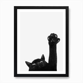 Black Cat With Paw Art Print