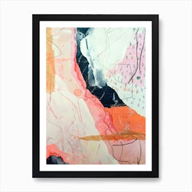 Abstract Painting Collage Orange Art Print