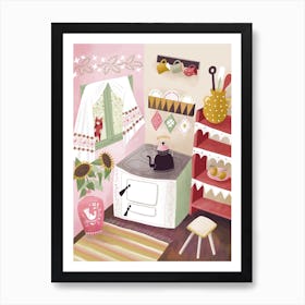 Cozy Folk Art Kitchen Art Print