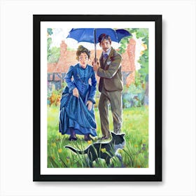 Gouache Illustration Rainy Day Art Print