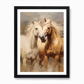 Horses Painting In Mendoza, Argentina 2 Art Print