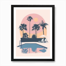 Palm Trees At Sunset 2 Art Print