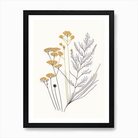Caraway Spices And Herbs Minimal Line Drawing 3 Art Print