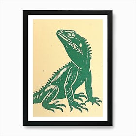 Iguana Bold Block 3 Art Print