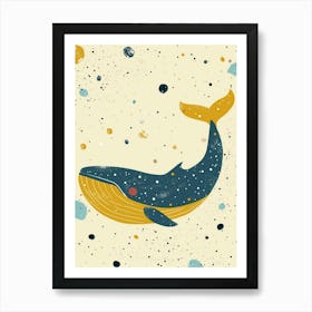 Yellow Blue Whale 1 Art Print