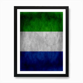 Sierra Leone Flag Texture Art Print