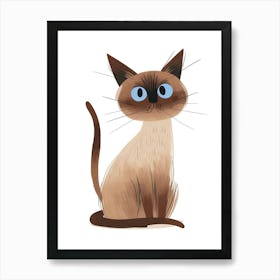 Burmese Cat Clipart Illustration 4 Art Print