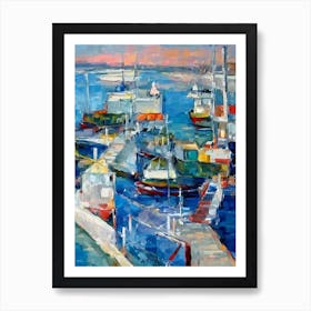 Port Of Limassol Cyprus Abstract Block 2 harbour Art Print