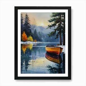 Boat On The Lake 1 Art Print