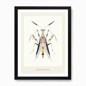 Colourful Insect Illustration Praying Mantis 5 Poster Art Print