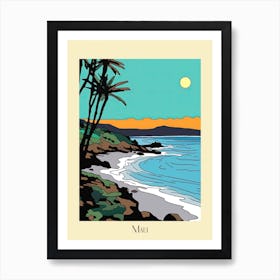 Poster Of Minimal Design Style Of Maui Hawaii, Usa 2 Art Print