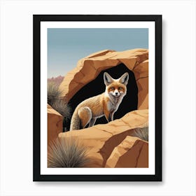 Red Fox by Cave Animal lover Art Print