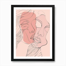 Simplicity Pink Lines Woman Abstract 9 Art Print