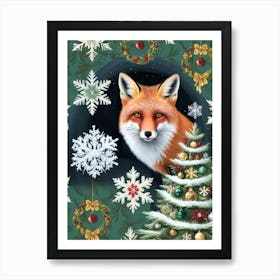 William Morris Christmas Fox 7 Art Print