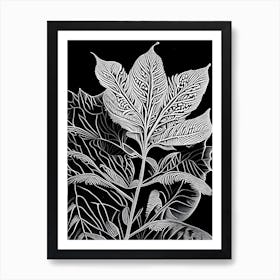 Stonecrop Leaf Linocut 1 Art Print