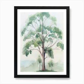 Eucalyptus Tree Atmospheric Watercolour Painting 2 Art Print