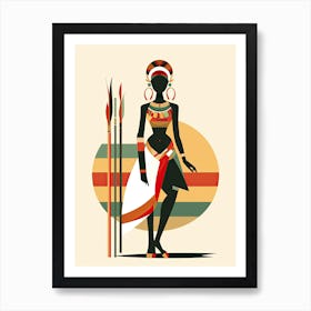 African Tribal Woman: Minimalist Aura Art Print