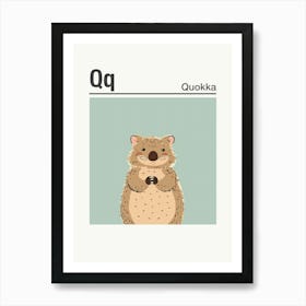 Animals Alphabet Quokka 2 Art Print