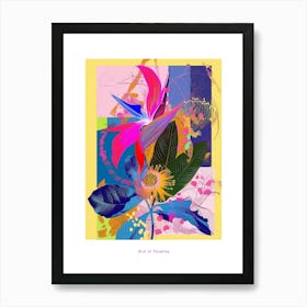 Bird Of Paradise 4 Neon Flower Collage Poster Art Print