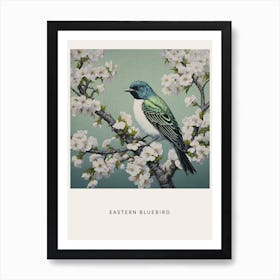 Ohara Koson Inspired Bird Painting Eastern Bluebird 3 Poster Art Print