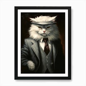 Gangster Cat American Curl Art Print