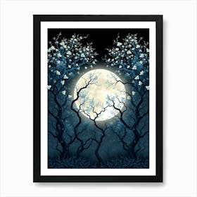 Full Moon In The Forest 15 Art Print