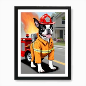 Firefighter Dog-Reimagined 1 Art Print