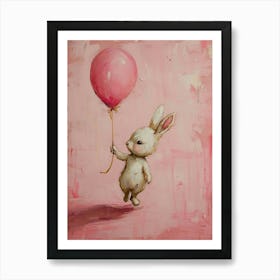 Cute Rabbit 1 With Balloon Art Print