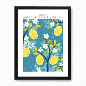 Mercado De La Fruta Lemons Illustration 5 Poster Art Print