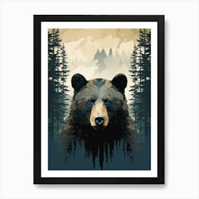 Black Bear In The Forest Art Print