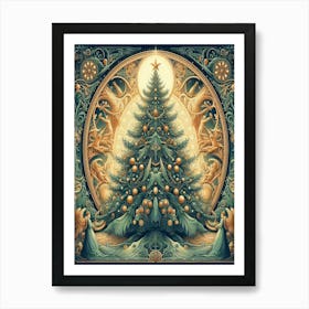 Christmas Tree 13Style William Morris Art Print