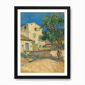 House With Olive Tree Art Print