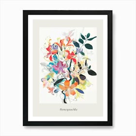 Honeysuckle 2 Collage Flower Bouquet Poster Art Print