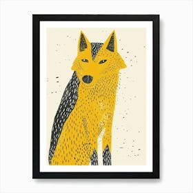 Yellow Timber Wolf 4 Art Print