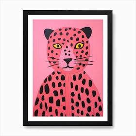 Pink Polka Dot Leopard Art Print