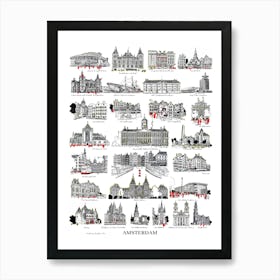 Amsterdam landmark building Poster Art Print