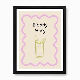 Bloody Mary Doodle Poster Lilac & Green Art Print