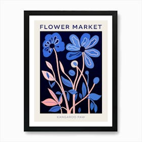 Blue Flower Market Poster Kangaroo Paw 1 Art Print