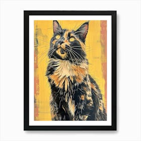 Maine Coon Relief Illustration 4 Art Print