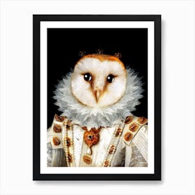 Queen Reina Curch Owl Pet Portraits Art Print